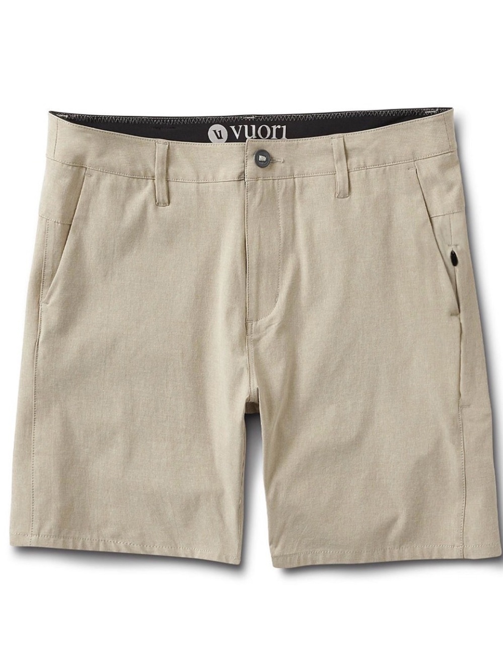 Vuori Aim Shorts Men’s 34 Khaki Performance Golf V368 Light Khaki